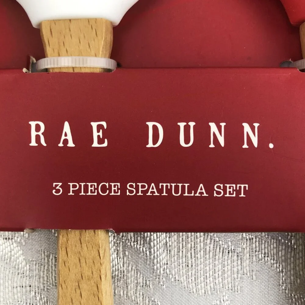 Rae Dunn Silicone Spatula Set 3 pc Believe–Cheer–Merry Holiday Kitchen Décor NWT